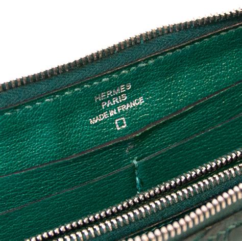 hermes azap crocodile|Hermès Azap Crocodile Green Leather Wallet .